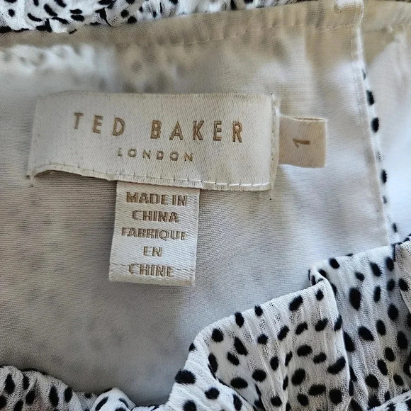 Ted Baker London Phenia Subtle Long Sleeve Ruffled Tiered Boho Casual Mini Dress - Picture 14 of 16